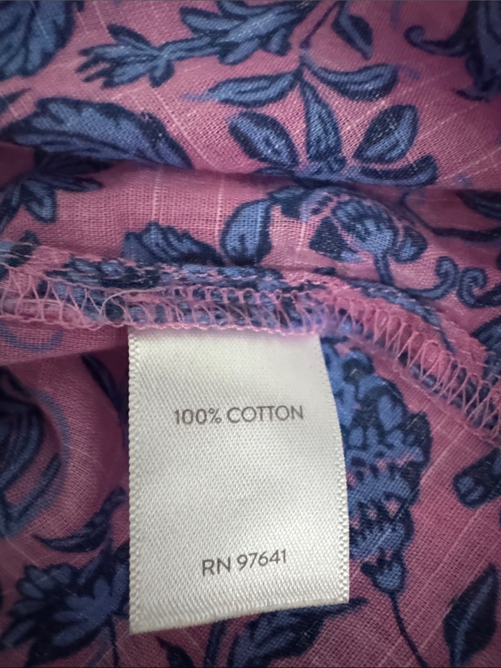 J. Jill Floral Boho Peasant Top Pink Blue Floral Print Cotton Size Small - Picture 9 of 12
